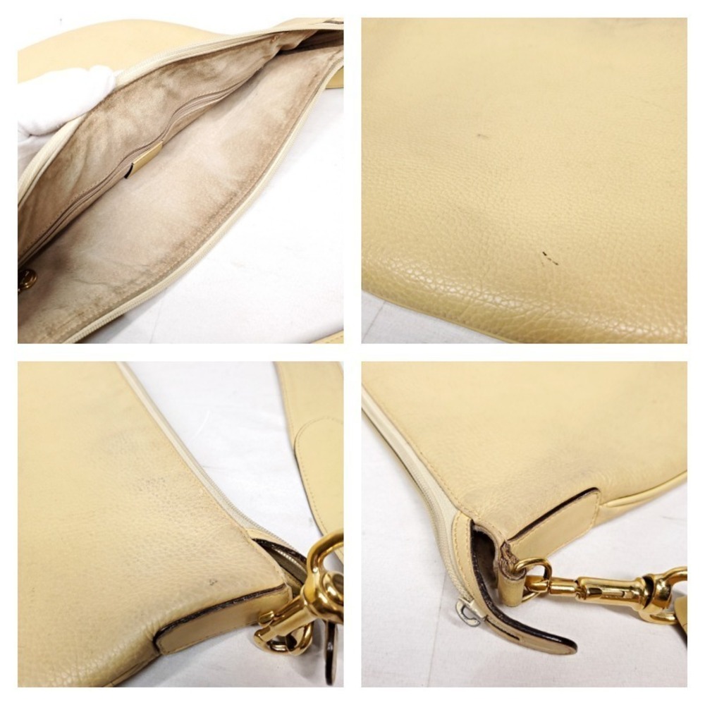 GUCCI Leather Hobo Bag Yellow Beige - Picture 10 of 10